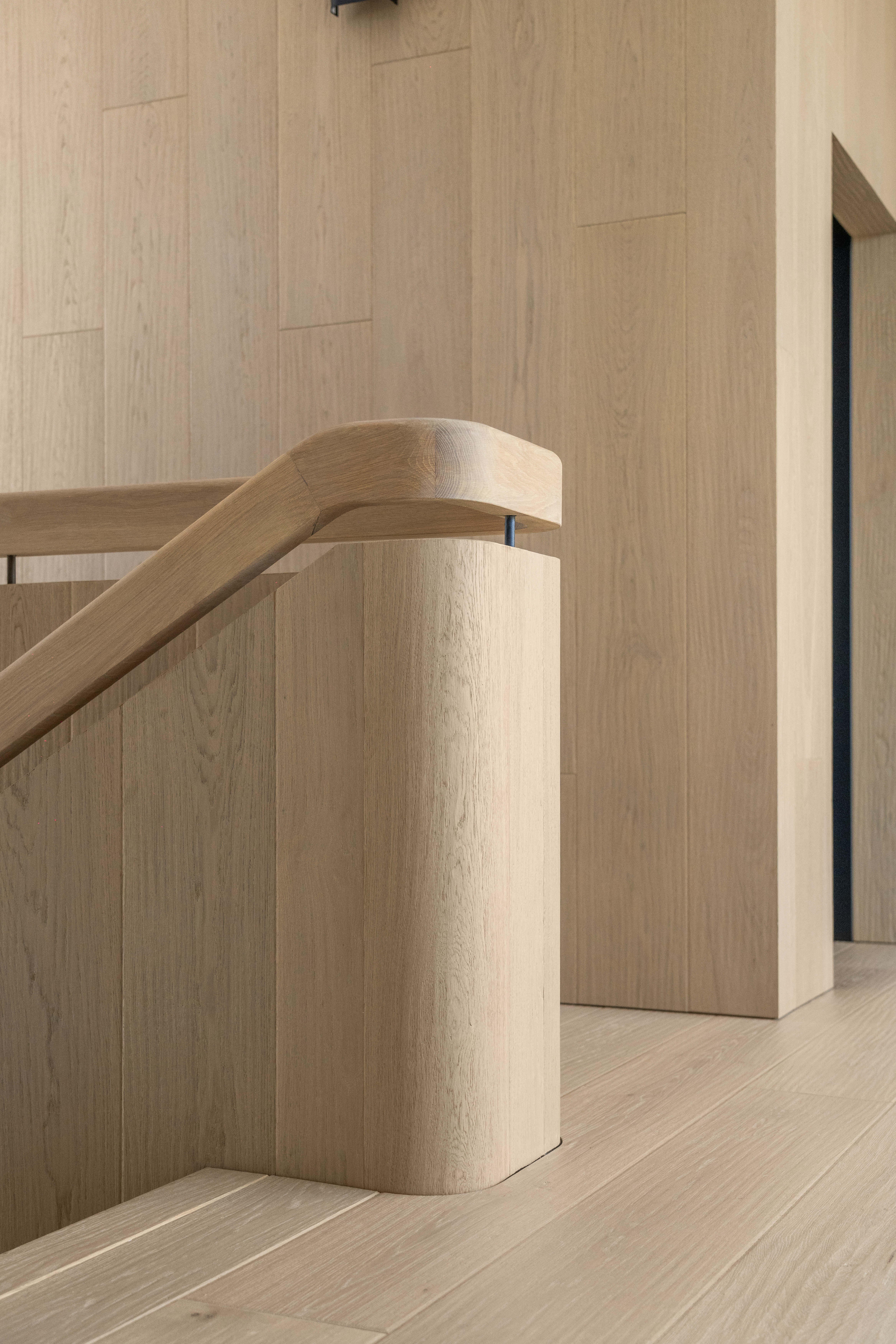 Black Rock — curved timber newel post detail